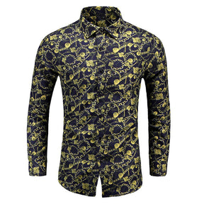 Men's Regular Fit Printed Casual Shirt Floral Shirts