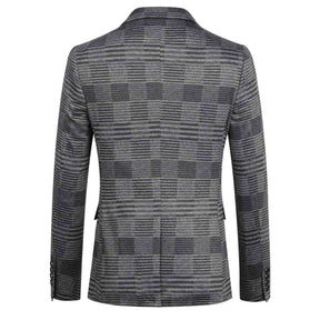 Plaid Stripe Jacket Slim Fit Casual Blazer Coat