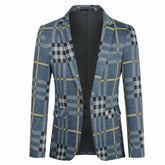 Plaid Stripe Jacket Slim Fit Casual Blazer Coat