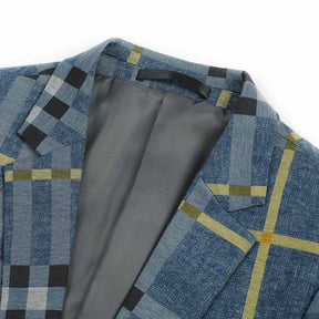 Plaid Stripe Jacket Slim Fit Casual Blazer Coat