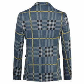 Plaid Stripe Jacket Slim Fit Casual Blazer Coat