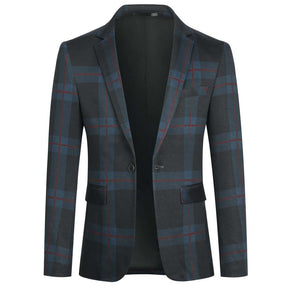 Plaid Stripe Jacket Slim Fit Casual Blazer Coat