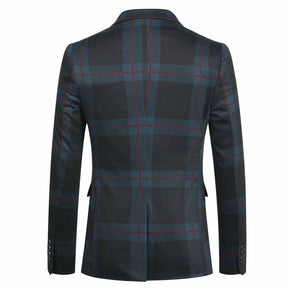 Plaid Stripe Jacket Slim Fit Casual Blazer Coat