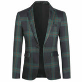 Plaid Stripe Jacket Slim Fit Casual Blazer Coat