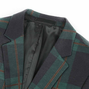 Plaid Stripe Jacket Slim Fit Casual Blazer Coat