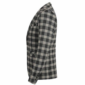 Plaid Stripe Jacket Slim Fit Casual Blazer Coat