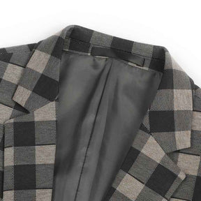 Plaid Stripe Jacket Slim Fit Casual Blazer Coat