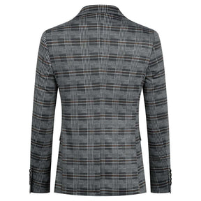 Plaid Stripe Jacket Slim Fit Casual Blazer Coat