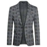 Plaid Stripe Jacket Slim Fit Casual Blazer Coat