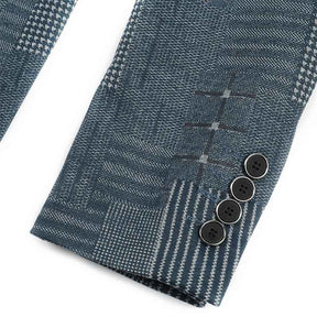 Plaid Stripe Suit Slim Fit 2-Piece Casual Suit