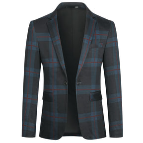Multi-color Plaid Stripe Suit Slim Fit 2-Piece Casual Suit