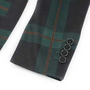 Multi-color Plaid Stripe Suit Slim Fit 2-Piece Casual Suit
