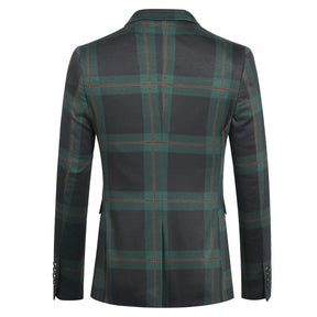 Multi-color Plaid Stripe Suit Slim Fit 2-Piece Casual Suit