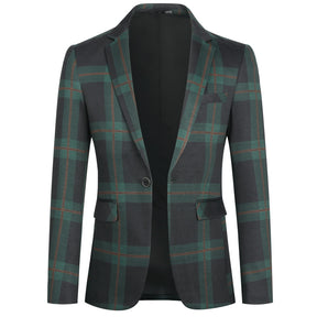 Multi-color Plaid Stripe Suit Slim Fit 2-Piece Casual Suit