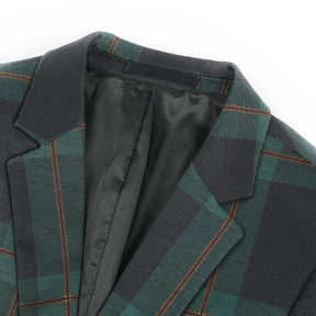 Multi-color Plaid Stripe Suit Slim Fit 2-Piece Casual Suit
