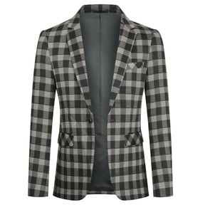 Multi-color Plaid Stripe Suit Slim Fit 2-Piece Casual Suit