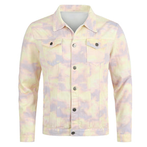 Men's Jacket Casual Lightweight Rainbow Color Prtinted Outwear Coat