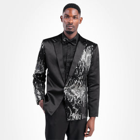 Prom Stylish Sequin Suit 2-Piece Black Suit