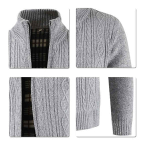 Classic Zip Closure Cardigan LightGrey