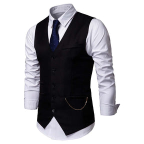 Slim Fit Casual Fashion Vest Black