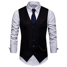 Slim Fit Casual Fashion Vest Black