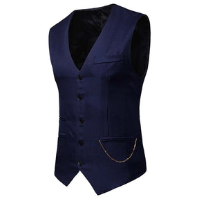 Slim Fit Casual Fashion Vest Navy