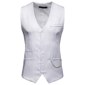 Slim Fit Casual Fashion Vest White