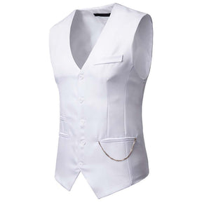 Slim Fit Casual Fashion Vest White