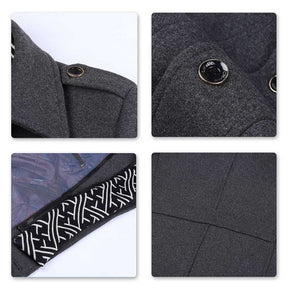 Slim Fit Casual Soild Grey Overcoat With Removable Scarf