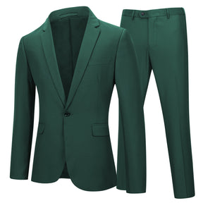 2-Piece Slim Fit Casual Suit Green