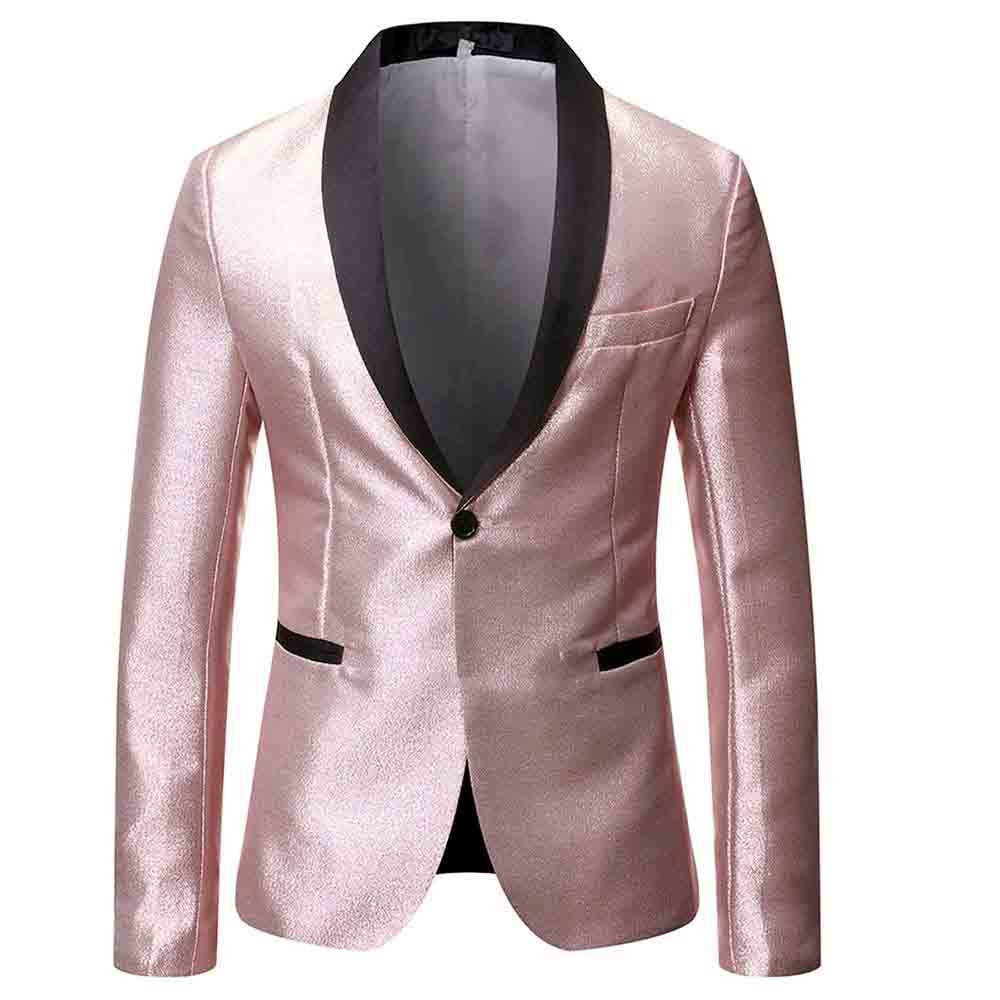 Magic Pink Tuxedo Jacket Luxury Prom Blazer