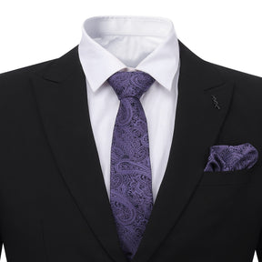 Printed Floral Tie Neckties Set with Handkerchief Cufflinks