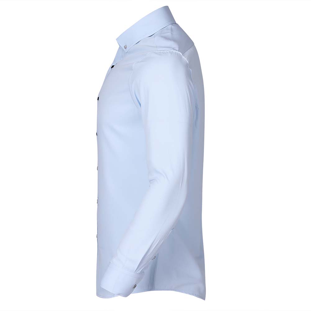 Men's Solid Long Sleeve Casual Formal Shirt Light Blue