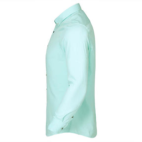 Men's Solid Long Sleeve Casual Formal Shirt Light Green