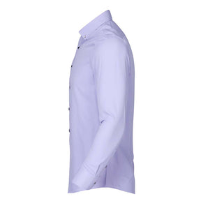 Men's Solid Long Sleeve Casual Formal Shirt Purple