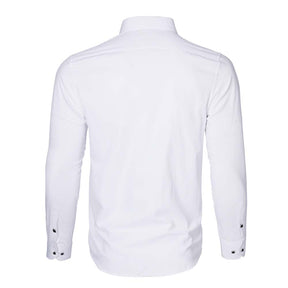Men's Solid Long Sleeve Casual Formal Shirt White