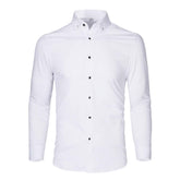Men's Solid Long Sleeve Casual Formal Shirt White