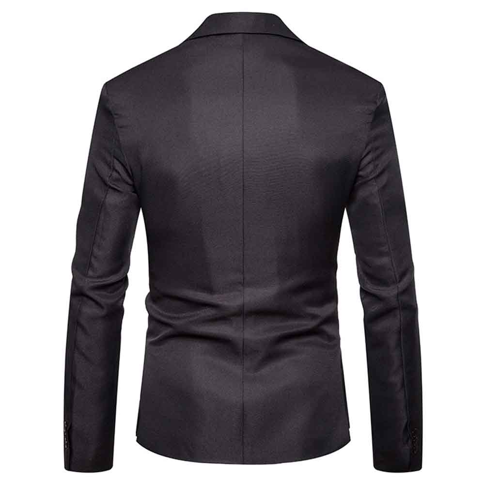 Men's Casual Slim Fit Jacket Daily Blazer Coat Tops Dark Grey