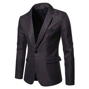Men's Casual Slim Fit Jacket Daily Blazer Coat Tops Dark Grey