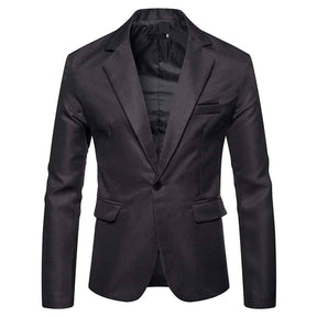 Men's Casual Slim Fit Jacket Daily Blazer Coat Tops Dark Grey