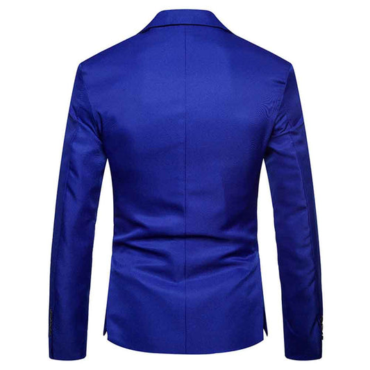 Men's Casual Slim Fit Jacket Daily Blazer Coat Tops Dark Blue - Cloudstyle