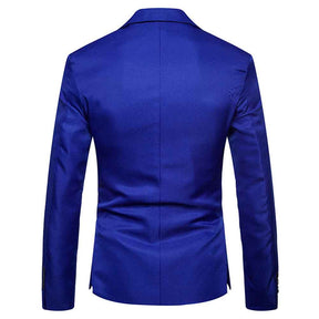 Men's Casual Slim Fit Jacket Daily Blazer Coat Tops Dark Blue