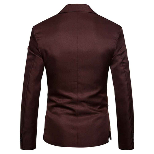 Men's Casual Slim Fit Jacket Daily Blazer Coat Tops Coffee - Cloudstyle