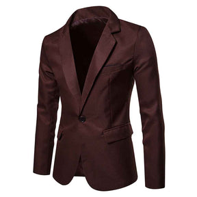 Men's Casual Slim Fit Jacket Daily Blazer Coat Tops Coffee