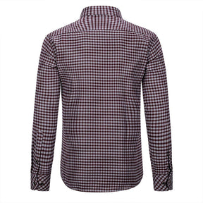 Men's Regular Fit Striped and Plaid Casual Cotton Shirt