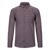 Men's Regular Fit Striped and Plaid Casual Cotton Shirt