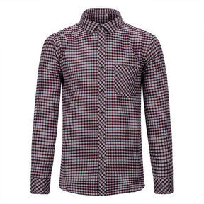 Men's Regular Fit Striped and Plaid Casual Cotton Shirt