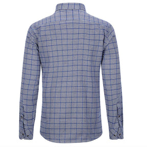 Men's Regular Fit Striped and Plaid Casual Cotton Shirt