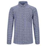 Men's Regular Fit Striped and Plaid Casual Cotton Shirt