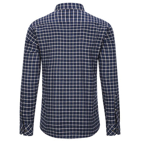 Men's Regular Fit Striped and Plaid Casual Cotton Shirt